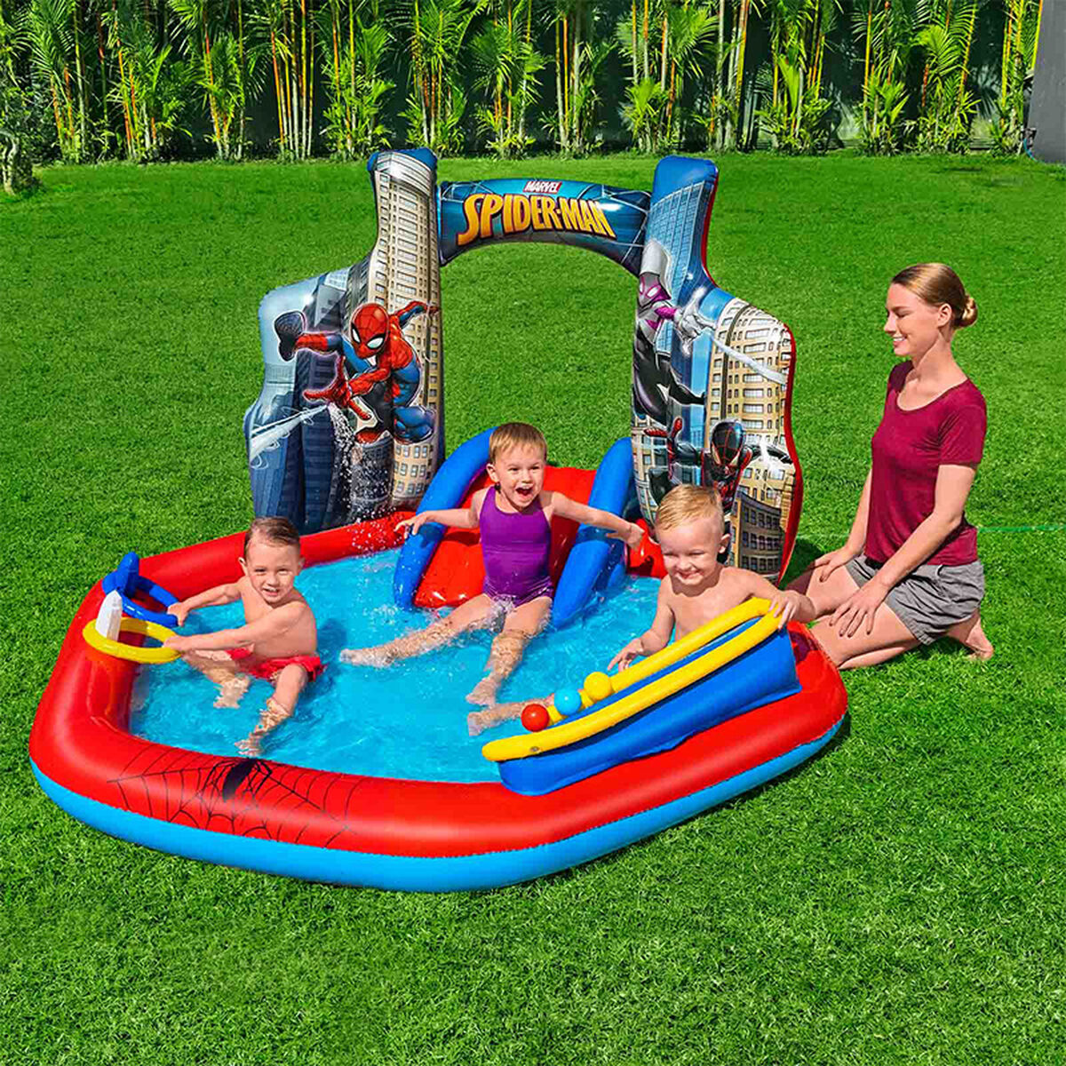 Bestway Kinderbecken Bestway Spiderman 211 X 206 X 127 Cm Spielplatz