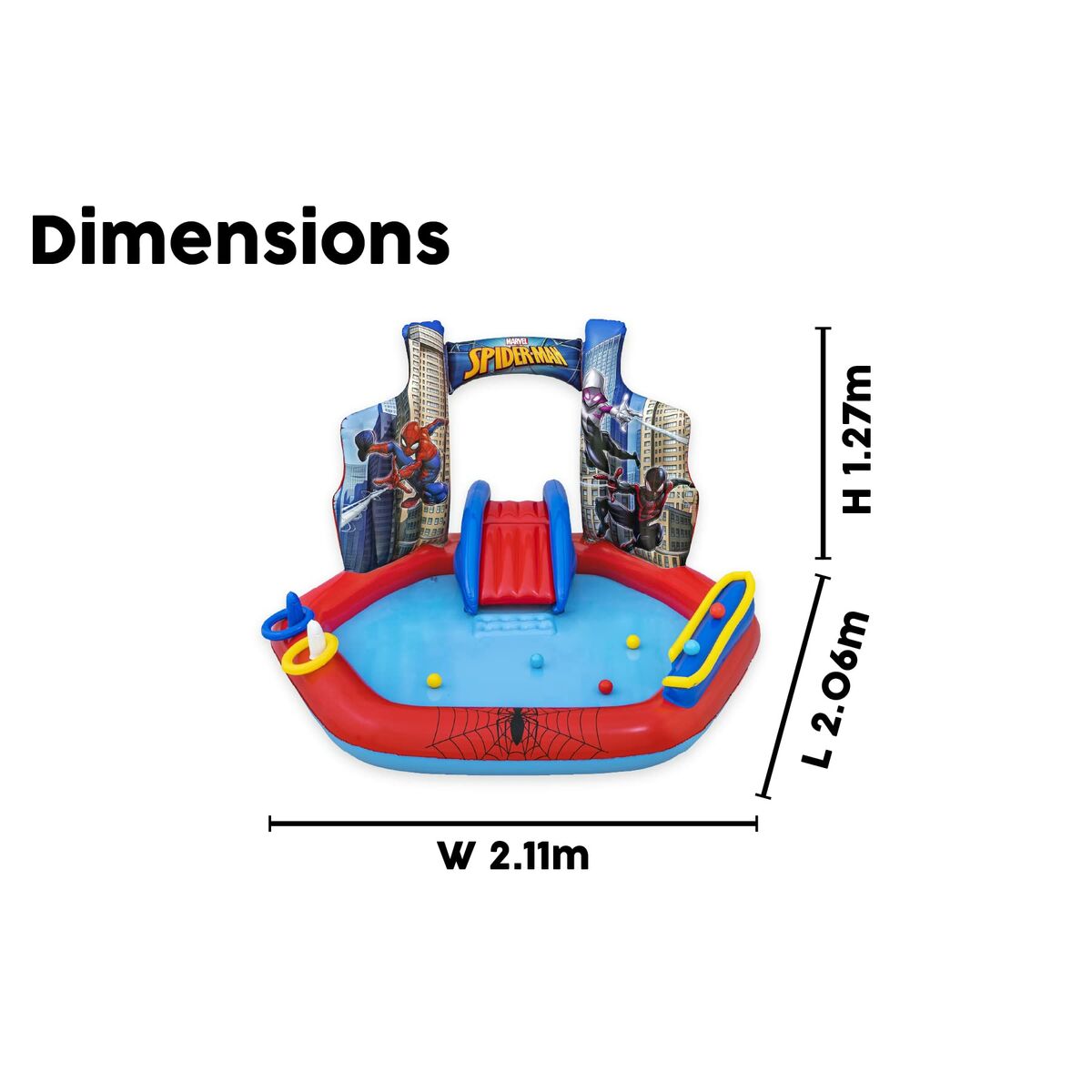 Bestway Kinderbecken Bestway Spiderman 211 X 206 X 127 Cm Spielplatz