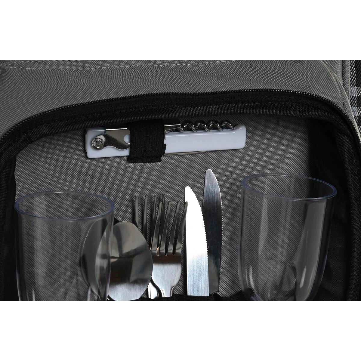 Picknick-Set Dkd Home Decor 28,5 X 20 X 39 Cm Dunkelgrau