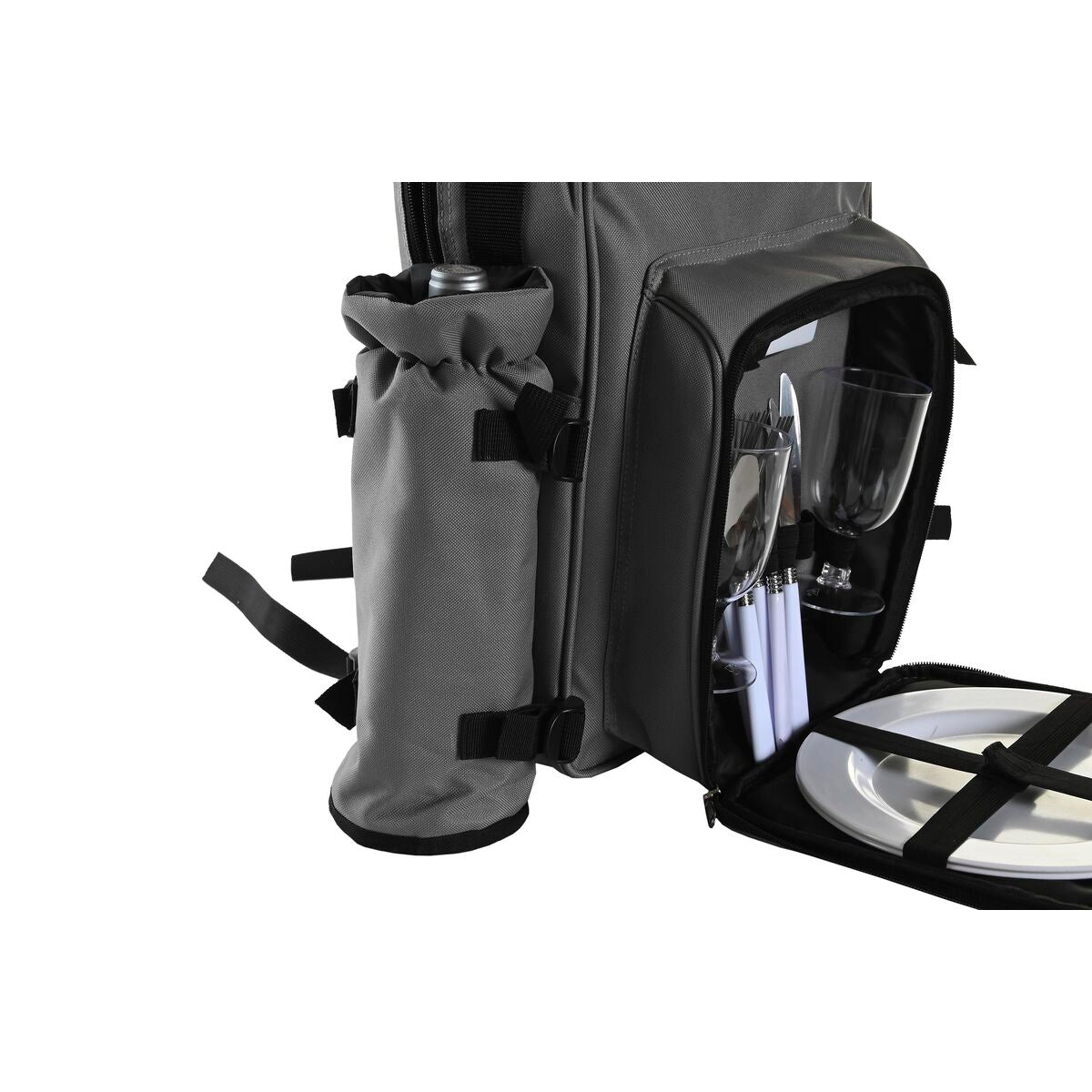 Picknick-Set Dkd Home Decor 28,5 X 20 X 39 Cm Dunkelgrau