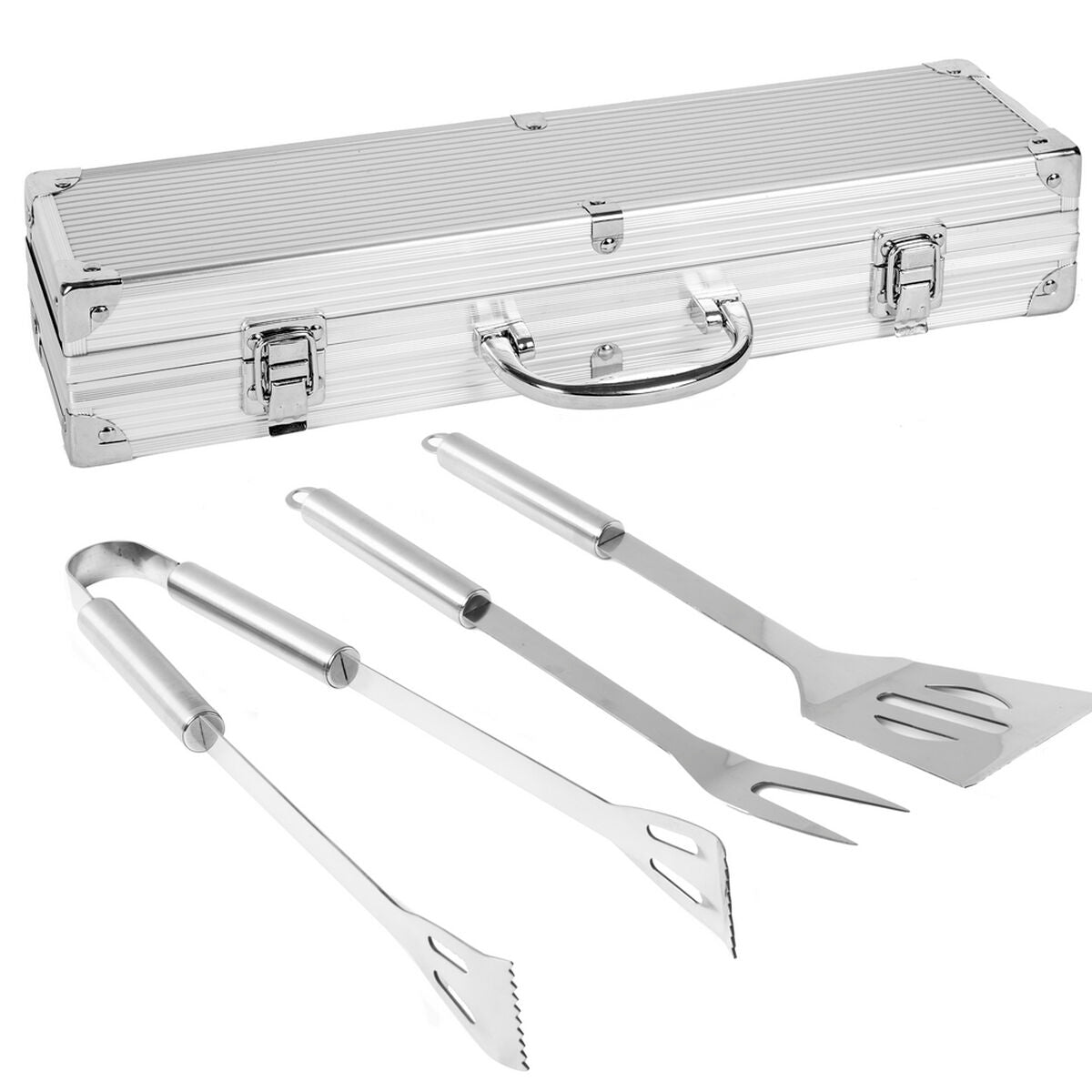 Bigbuy Garden Grillzubehör-Set Mit Tragetasche Edelstahl 37 X 10 X 8 Cm