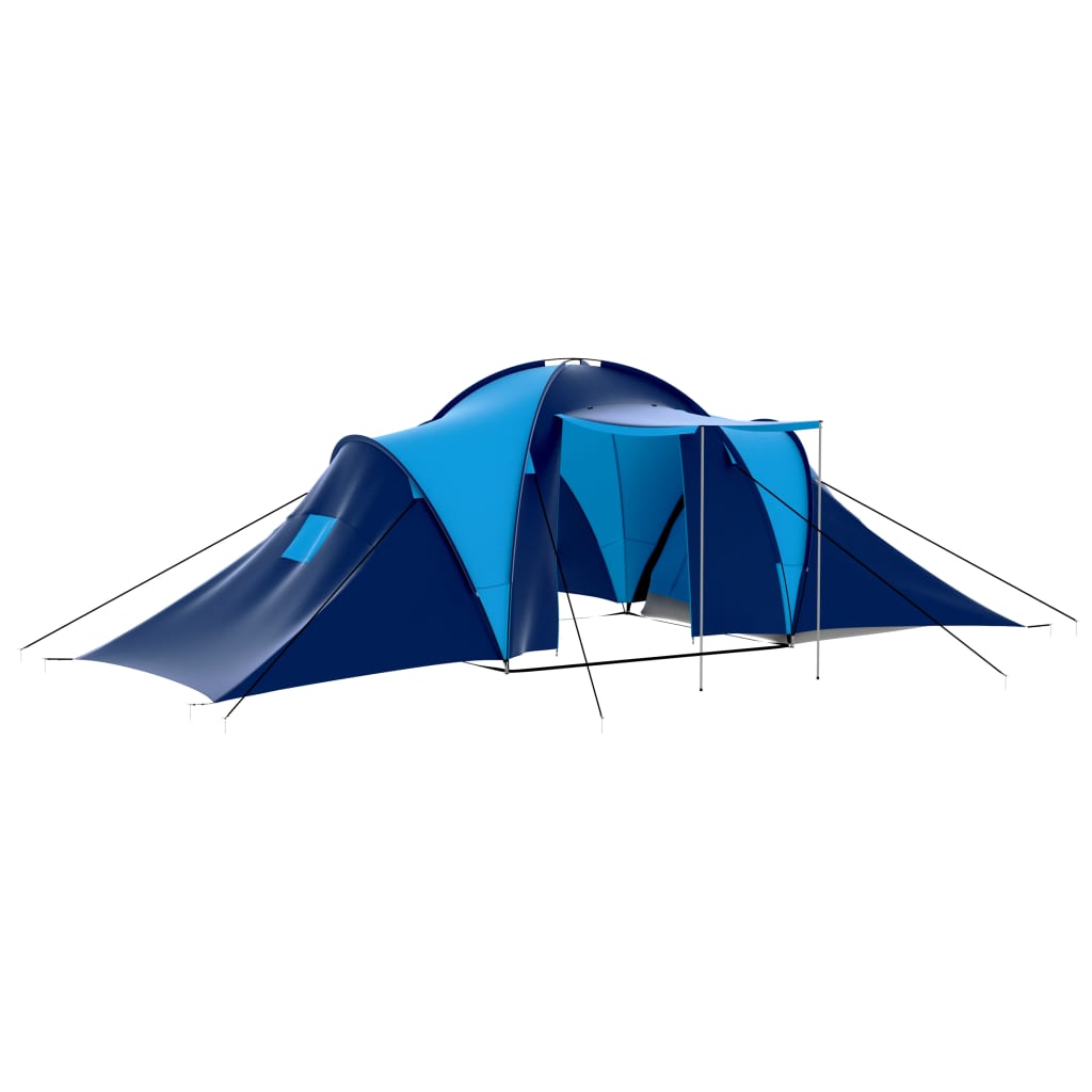 Campingzelt Stoff 9 Personen Dunkelblau Und Blau