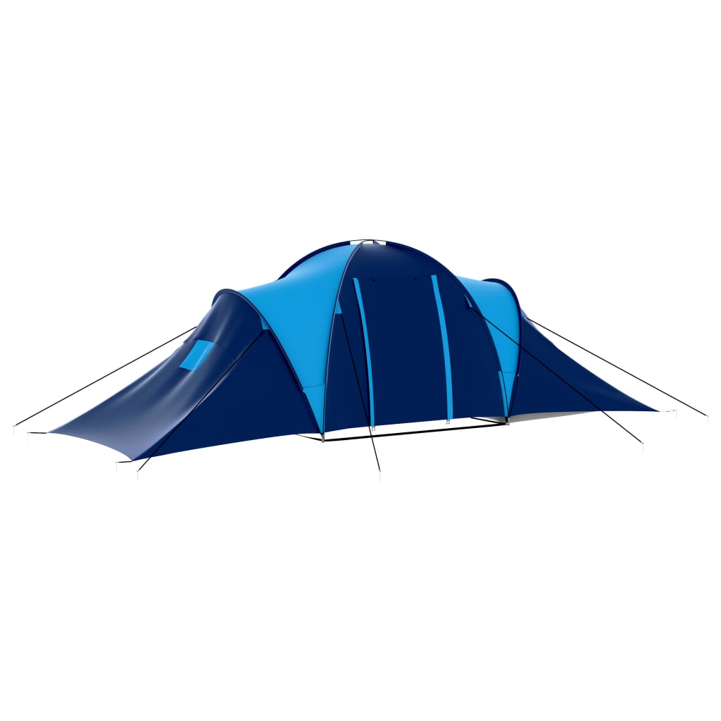 Campingzelt Stoff 9 Personen Dunkelblau Und Blau