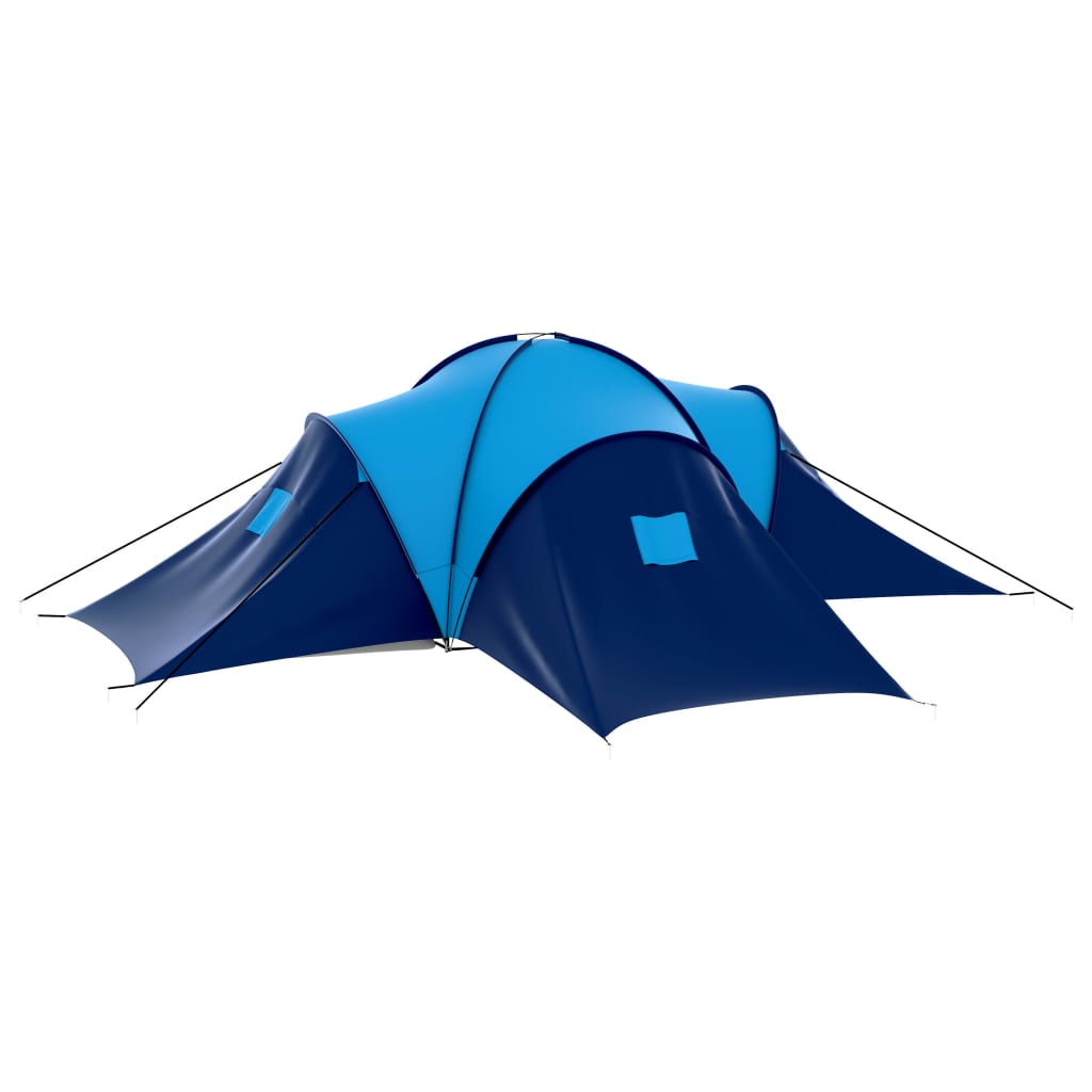Campingzelt Stoff 9 Personen Dunkelblau Und Blau