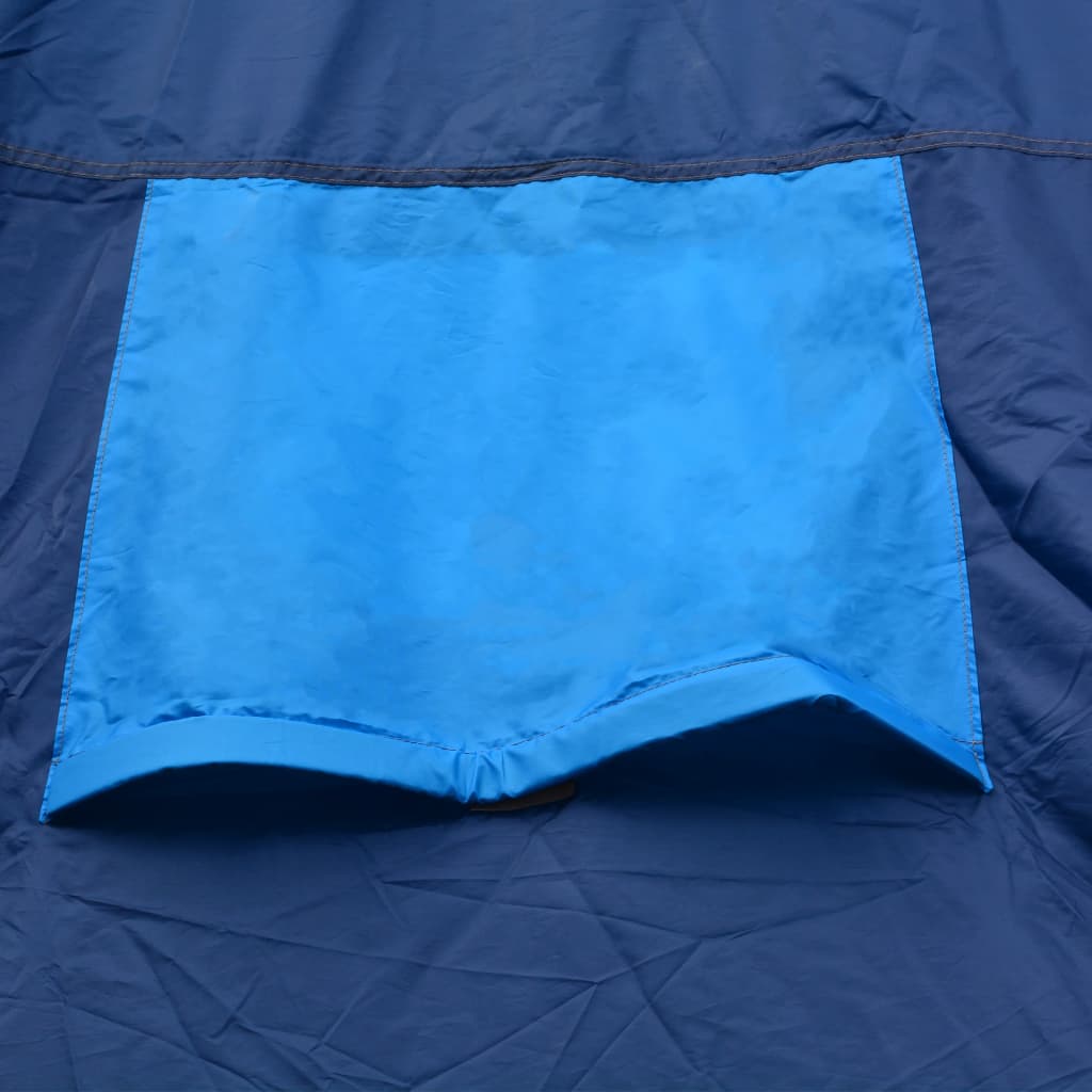 Campingzelt Stoff 9 Personen Dunkelblau Und Blau