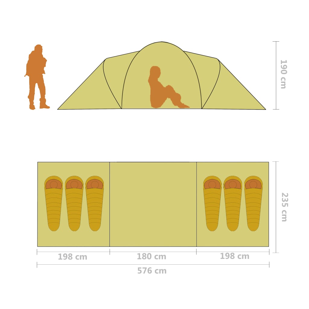 Campingzelt 6 Personen Blau Und Hellblau