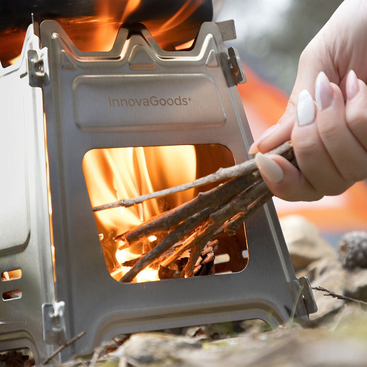 Innovagoods Zerlegbarer Campingkocher Aus Stahl Flamet Innovagoods