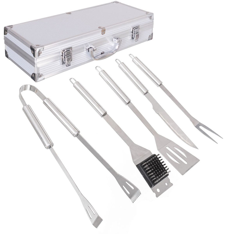 Bigbuy Garden Grillzubehör-Set Mit Tragetasche Edelstahl 37 X 16 X 8 Cm