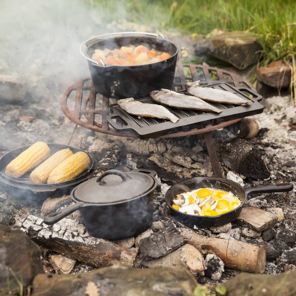 Esschert Design 7 Tlg. Lagerfeuer Koch-Set Schwarz Ff240