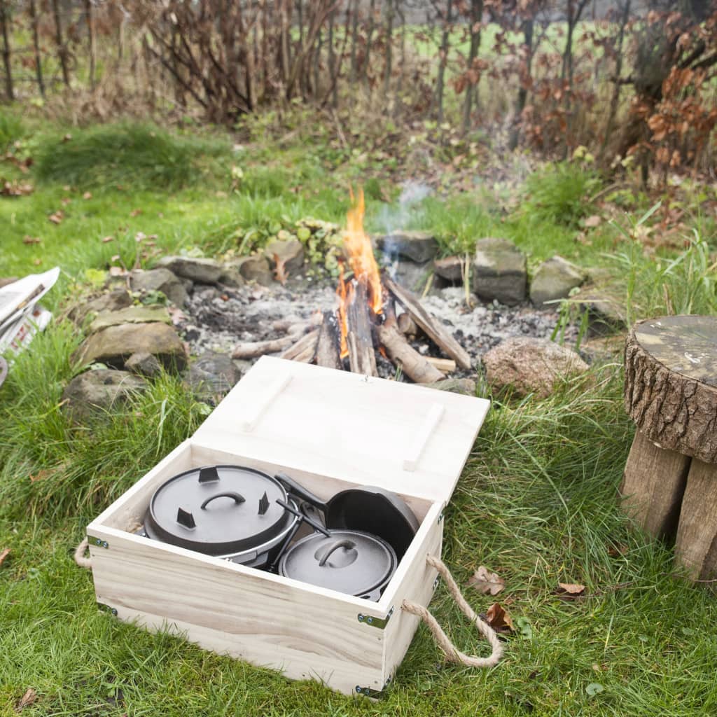 Esschert Design 7 Tlg. Lagerfeuer Koch-Set Schwarz Ff240