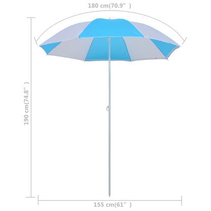 Strandschirm-Windschutz Blau Und Weiß 180 Cm Stoff
