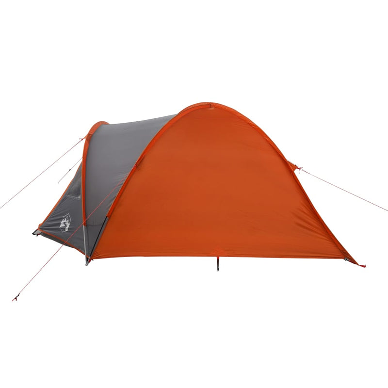Campingzelt 4 Personen Grau & Orange 300X250X132 Cm 185T Taft